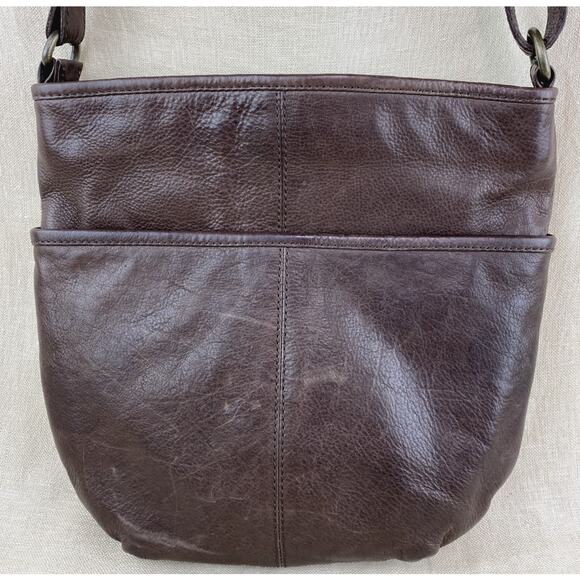 Fat Face Brown Soft Pebble Leather Cross Body Purse Saddle Bag - Picture 3 of 7